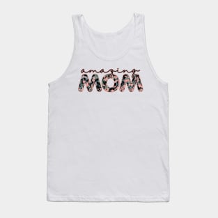 Watercolor Flowers Amazing Mom Graphic Design Tank Top